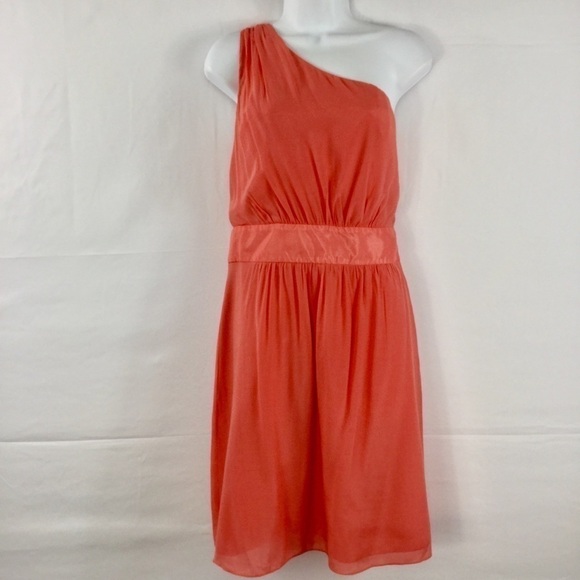 THE Limited Coral One Shoulder Dress Size 8 - Picture 1 of 5